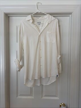 Peter Millar Cream Long-Sleeve Button-Down Shirt